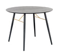 Black Oak Melamine Top 100cm Dining Table Metal Base