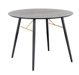 Black Oak Melamine Top 100cm Dining Table Metal Base