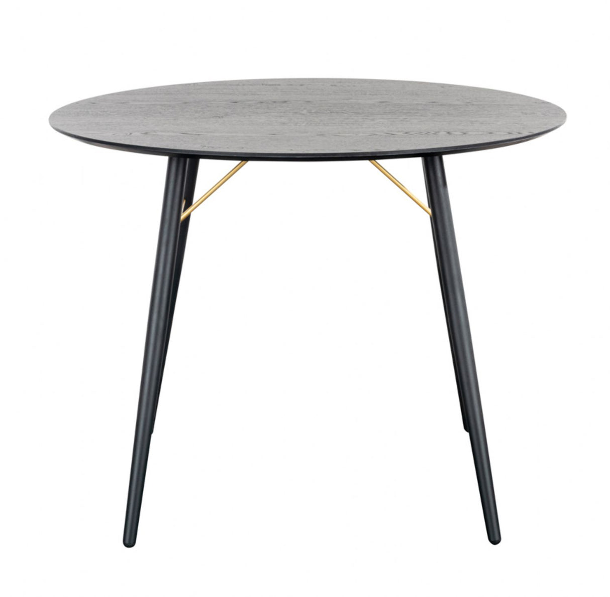 Black Oak Melamine Top 100cm Dining Table Metal Base