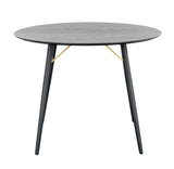 Black Oak Melamine Top 100cm Dining Table Metal Base