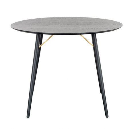 Black Oak Melamine Top 100cm Dining Table Metal Base