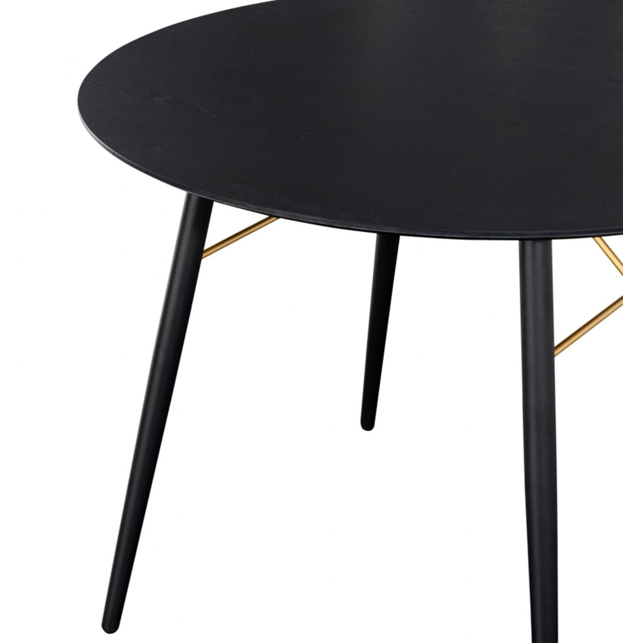 Black Oak Melamine Top 100cm Dining Table Metal Base