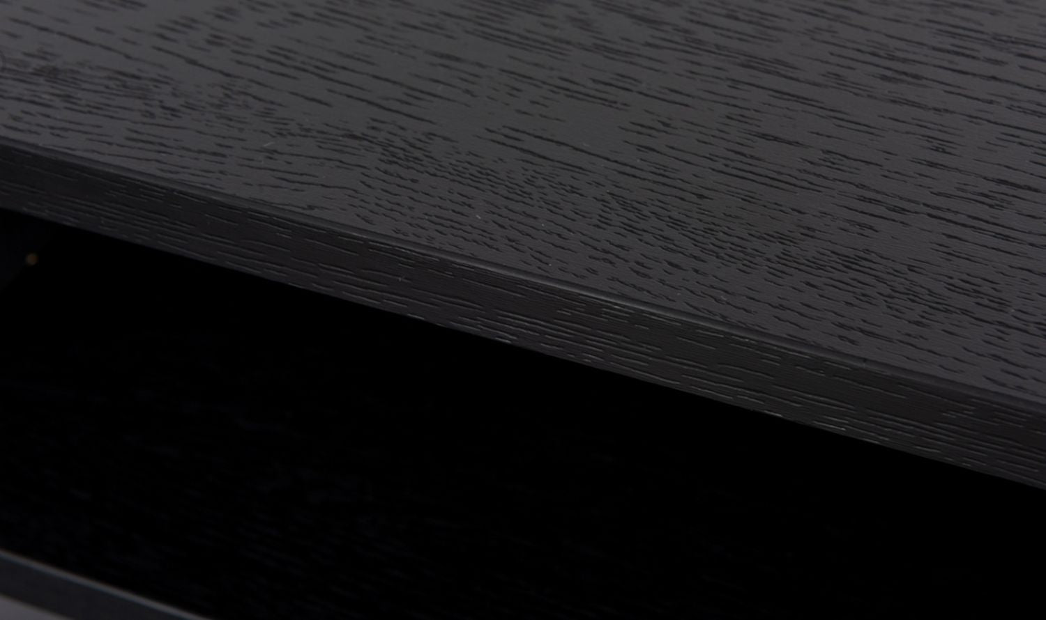 Black Oak Melamine 2 Shelves Console Hall Table with Metal Legs