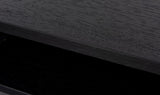 Black Oak Melamine 2 Shelves Console Hall Table with Metal Legs