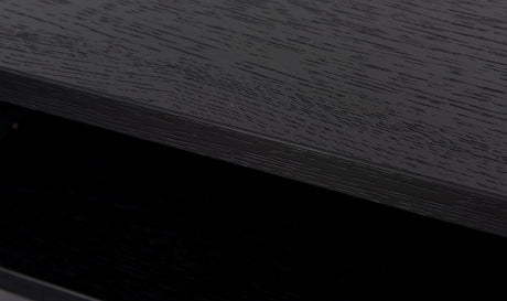 Black Oak Melamine 2 Shelves Console Hall Table with Metal Legs