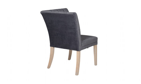 Grey Velvet Fabric Corner Section Bench Oak Legs