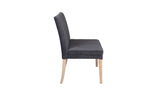 Grey Velvet Fabric Short Living Room Bench Oak Legs