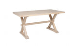 Rustic Natural Washed Oak Finish 160cm Rectangular Dining Table with Cross Legs