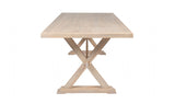 Rustic Natural Washed Oak 2.1m Large Dining Table Cross Legs