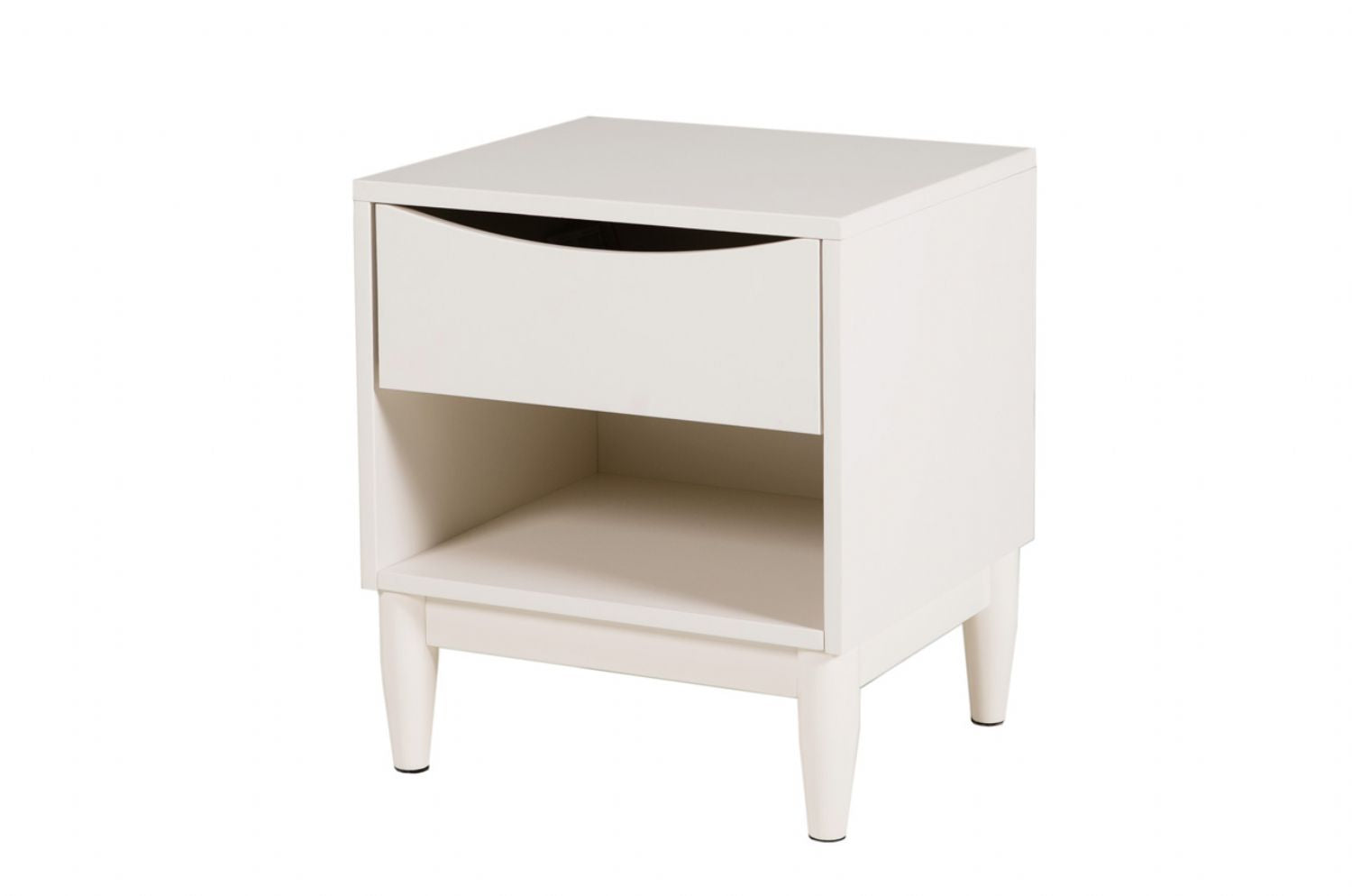 Scandinavian White Painted Wooden Bedside Table