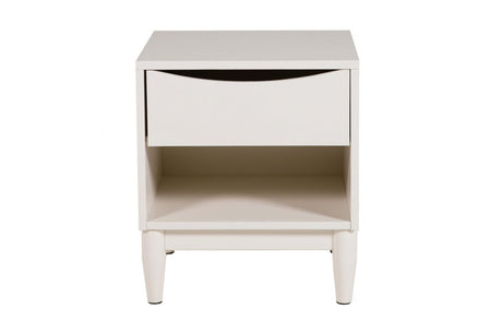 Scandinavian White Painted Wooden Bedside Table
