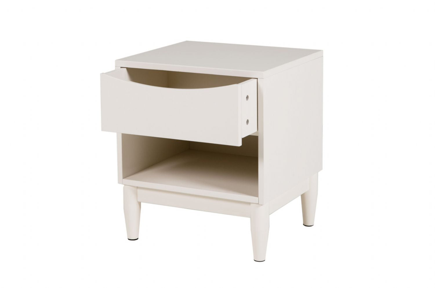 Scandinavian White Painted Wooden Bedside Table