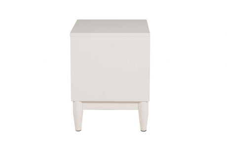 Scandinavian White Painted Wooden Bedside Table