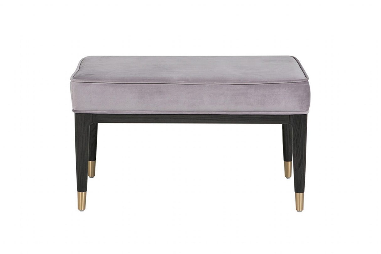 Ebony Dressing Table Stool Ecru Velvet Padded Seat