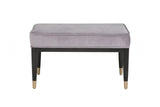 Ebony Dressing Table Stool Ecru Velvet Padded Seat