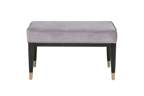 Ebony Dressing Table Stool Ecru Velvet Padded Seat