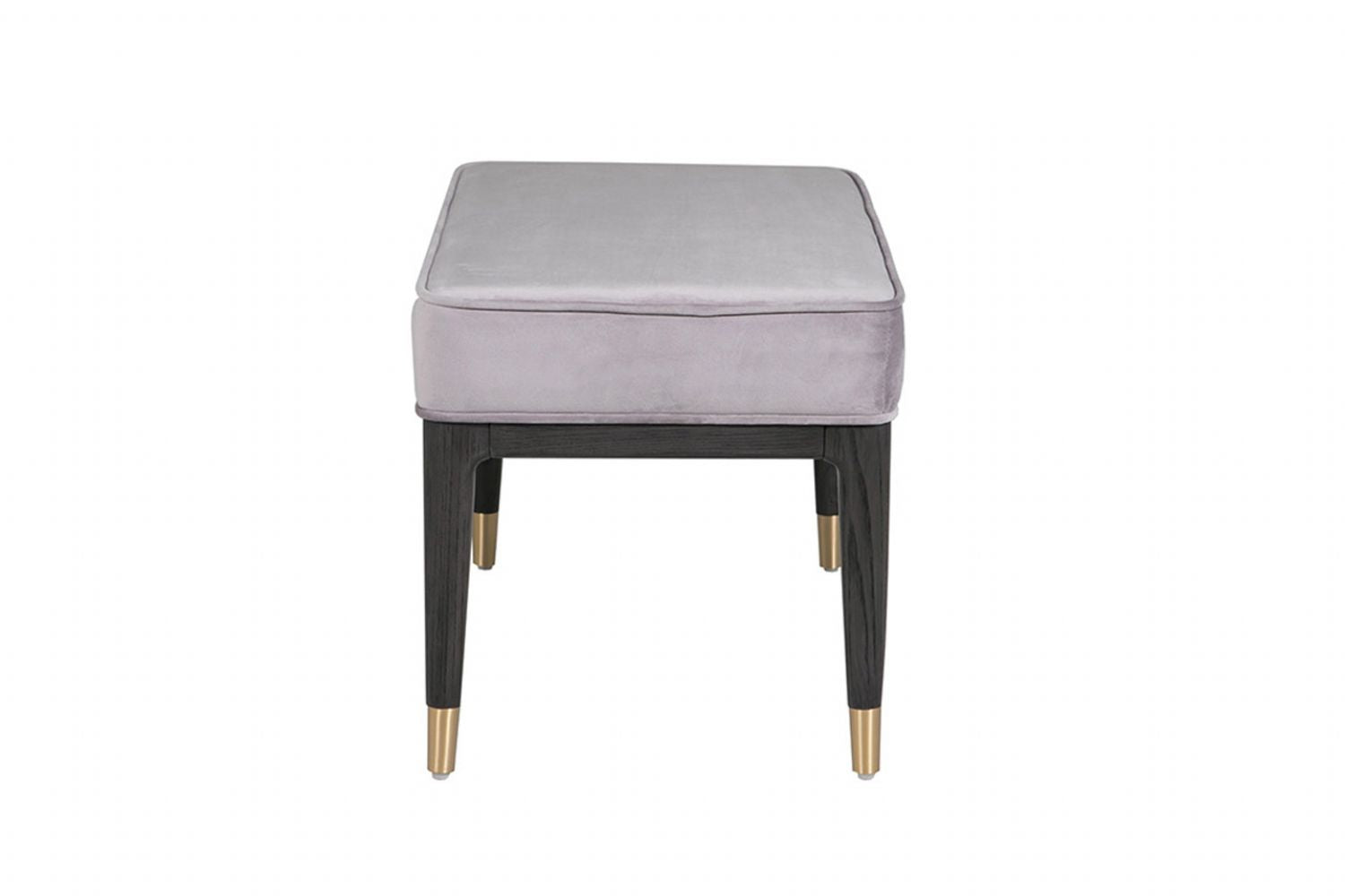 Ebony Dressing Table Stool Ecru Velvet Padded Seat