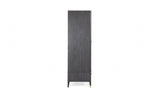 Tall Dark Brown Double Wardrobe 2 Door 2 Ribbed Drawers