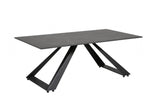 Black Ceramic Glass Coffee Table Metal Base