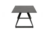 Black Ceramic Glass Coffee Table Metal Base