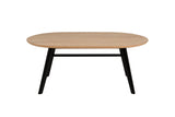 Coffee Table Oval 1000 Oak Top Black Leg
