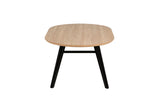 Coffee Table Oval 1000 Oak Top Black Leg