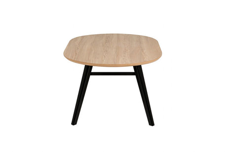 Coffee Table Oval 1000 Oak Top Black Leg