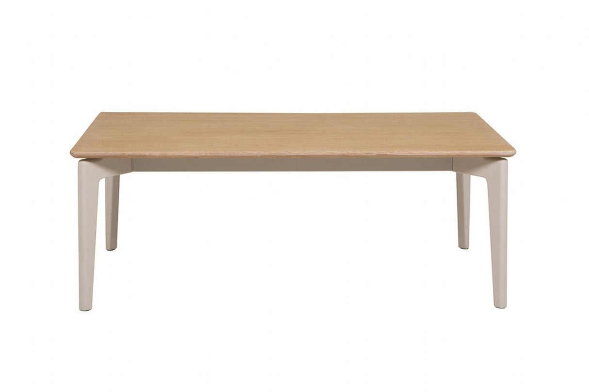 Scandi Taupe Rectangular Coffee Table Oak Wood Top