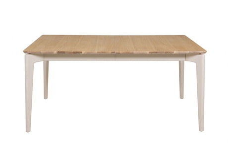 Modern Taupe 125 to 165cm Extending Dining Table Oak Top