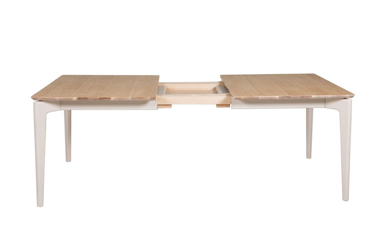 Modern Taupe 125 to 165cm Extending Dining Table Oak Top