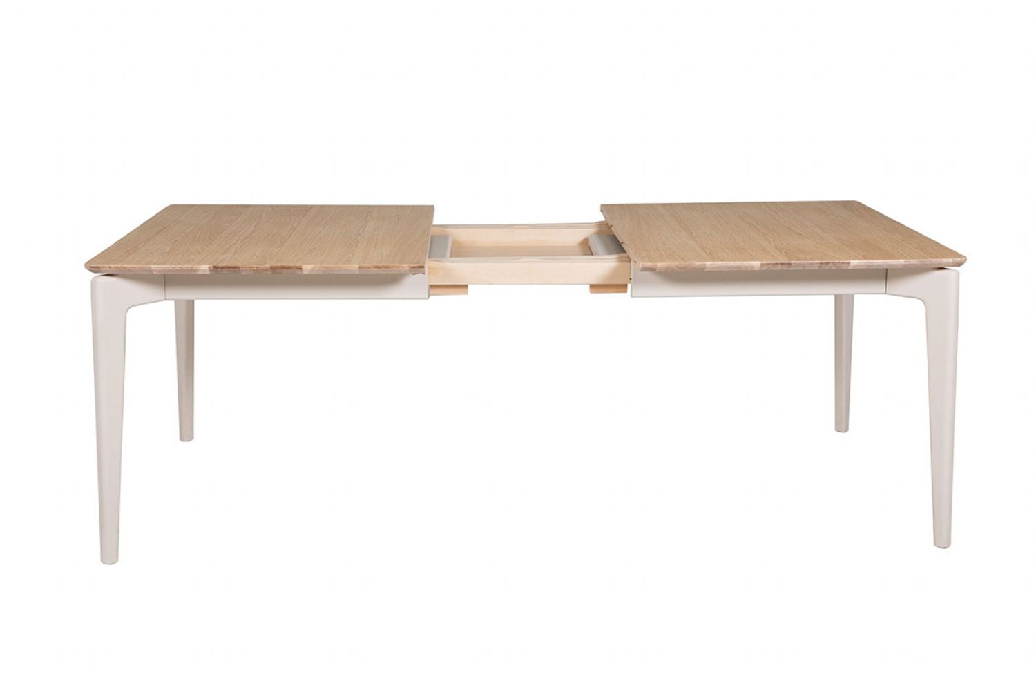 Modern Taupe 125 to 165cm Extending Dining Table Oak Top