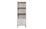 Taupe and Oak Wood Bookcase Shelving Unit