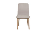 Natural Fabric Curved Back Dining Chair Oak Legs