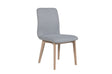 Grey Fabric Dining Chair Light Oak Legs