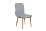 Grey Fabric Dining Chair Light Oak Legs