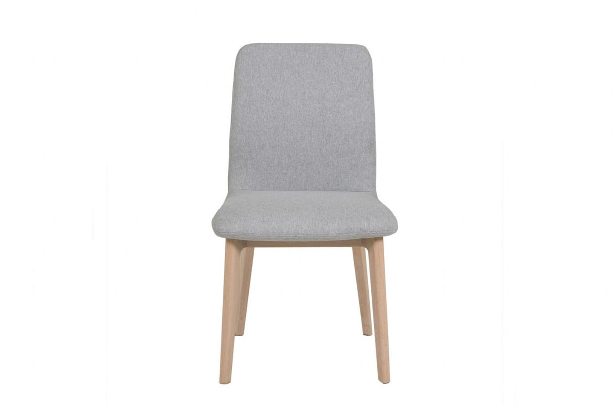 Grey Fabric Dining Chair Light Oak Legs