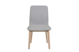 Grey Fabric Dining Chair Light Oak Legs