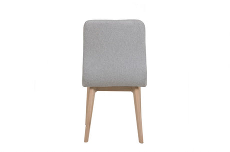 Grey Fabric Dining Chair Light Oak Legs