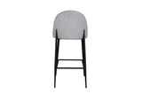 Grey Fabric Bar Stool Black Legs