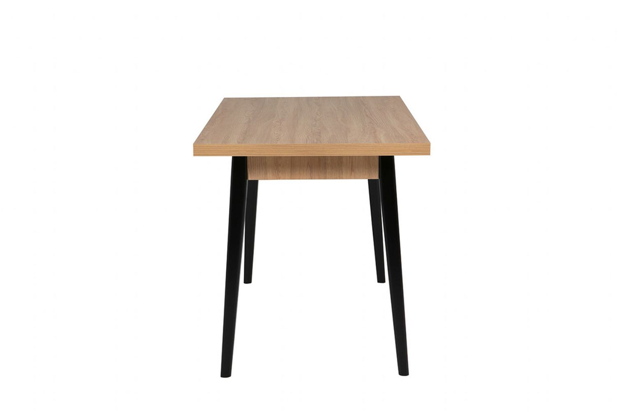 Dining Table Rectangle 1200 Oak Top Black Leg