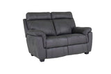 Grey Microfibre 2 Seater Sofa with Hockey Stick Arms