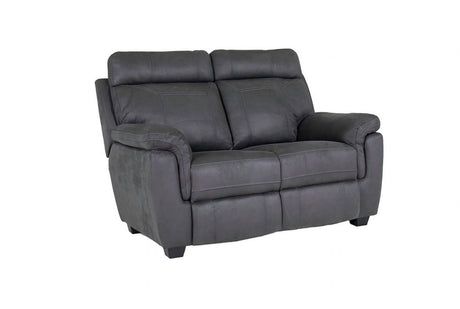 Grey Microfibre 2 Seater Sofa with Hockey Stick Arms