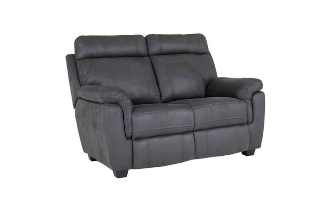 Grey Microfibre 2 Seater Sofa with Hockey Stick Arms