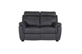 Grey Microfibre 2 Seater Sofa with Hockey Stick Arms