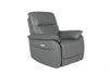 Steel Grey Leather 1 Seater Electric Recliner Armchair
