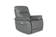 Steel Grey Leather 1 Seater Electric Recliner Armchair