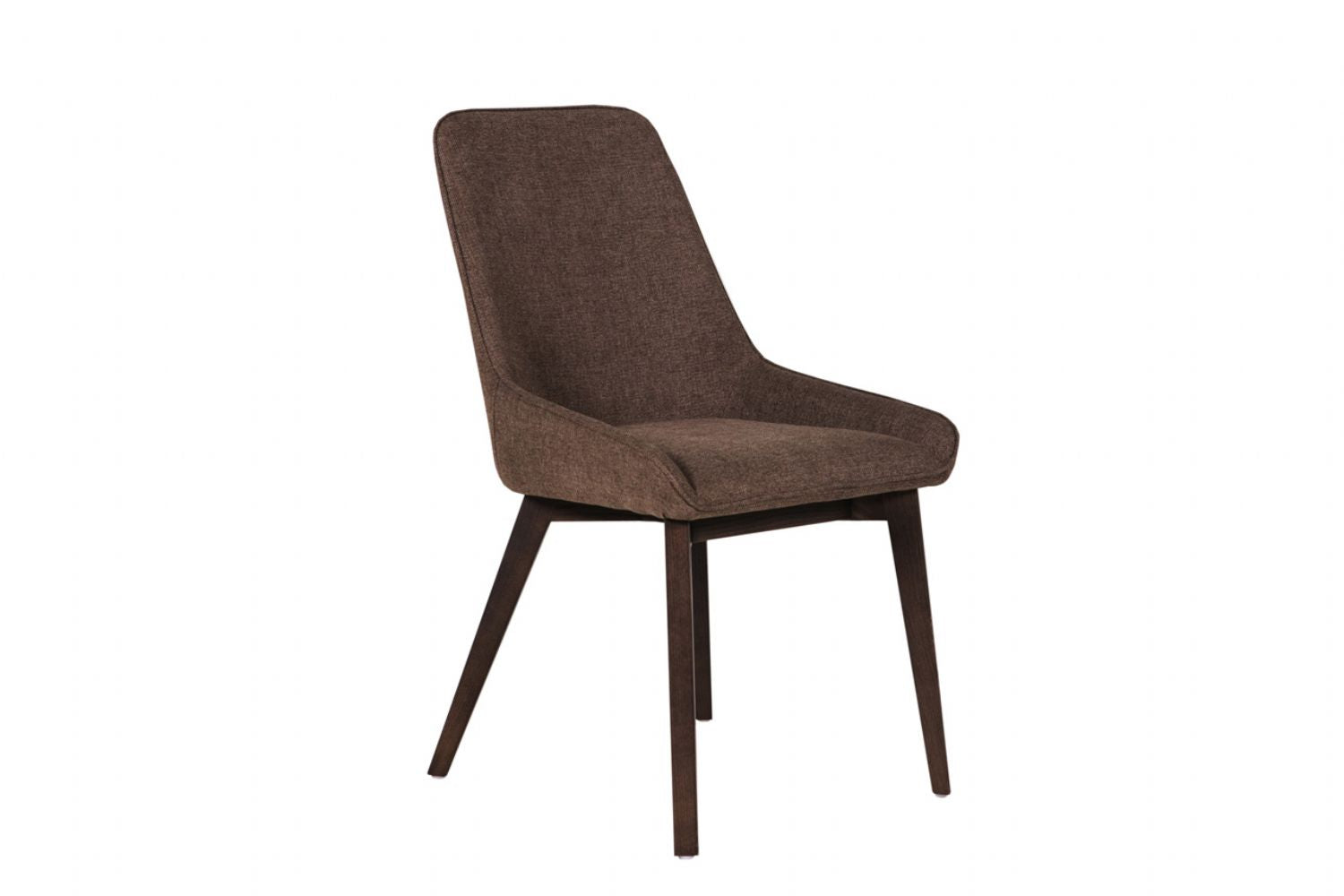 Brown Fabric Dining Chair Black Legs
