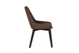 Brown Fabric Dining Chair Black Legs