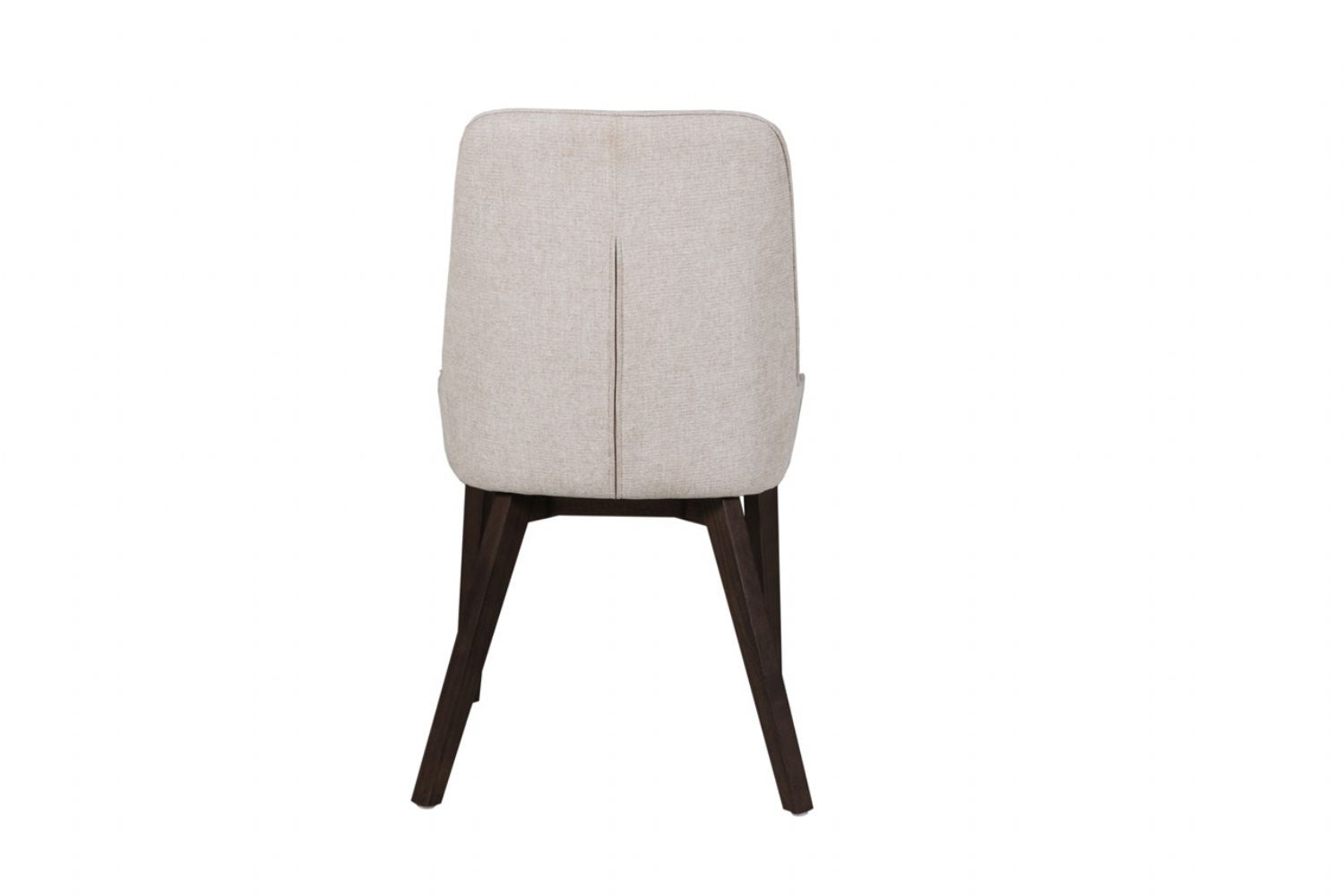 Natural Fabric Padded Dining Chair with Wooden Legs