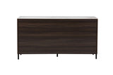 Brown Walnut Large 3 Door Sideboard with Sintered Stone Top